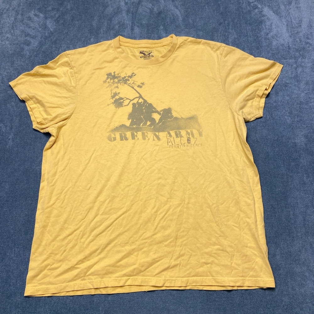 American Living T Shirt Men XL Yellow Graphic Print Short Sleeve Regular Fit Tee